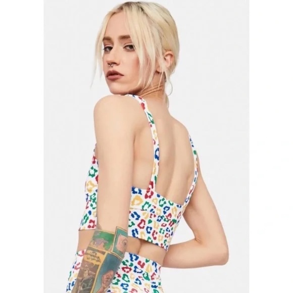 BEACH RIOT Sport Leah Top Primary Color Leopard Print Tank Animal Print Small - Picture 8 of 16